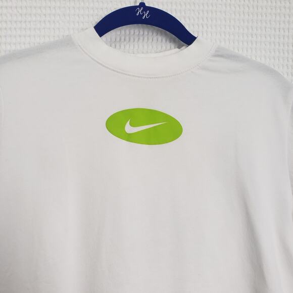 Nike Shirt Girls Large White Dri Fit Loose Fit Athletic Short Sleeve Ruffle Gym - Picture 11 of 16